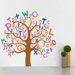 สติกเกอร์ติดผนัง Colorful letters Tree Wall Sticker (WD-0627)