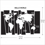 Hello World Map Vinyl Wall Art Decal