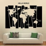 Hello World Map Vinyl Wall Art Decal