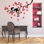 Sleeping Monkey on Tree Vinyl Wall Art Decal 