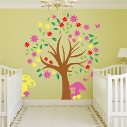 Autumn Tree Colorful Kids Wandaufkleber Wandtattoo (WD-0634)