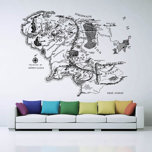 Map of Middle Earth lord of the rings Vinyl Wall Art Decal