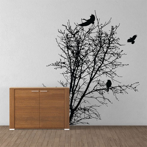 Tree silhouette with Bird Vinyl Wall Art Decal