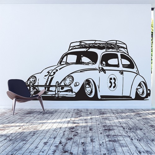 สติกเกอร์ติดผนัง รถโฟล์คเต่า Herbie Beatle Wall Sticker 