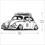 สติกเกอร์ติดผนัง รถโฟล์คเต่า Herbie Beatle Wall Sticker 