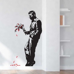 Banksy Waiting In Vain Vinyl Wall Art Decal (WD-0677)