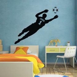 Football Soccer with Personalized Name & Number Wall Decal (WD-0680)