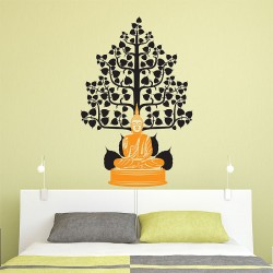 Buddha under The Bodhi Tree Wandaufkleber Wandtattoo (WD-0689)