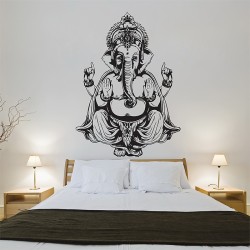 Elephant Ganesha Hindu God Lord of Success Vinyl Wall Art Decal (WD-0694)