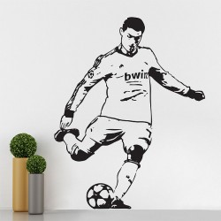 Cristiano Ronaldo Football Soccer Players Free Kick Vinyl Wall Art Decal (WD-0701)