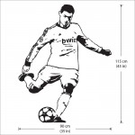 สติกเกอร์ติดผนัง Cristiano Ronaldo Football Soccer Players Free Kick Wall Sticker 