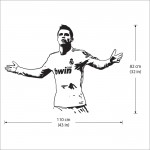 สติกเกอร์ติดผนัง Cristiano Ronaldo Action Gold Wall Sticker