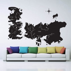 Game of Thrones World Map Vinyl Wall Art Decal (WD-0708)