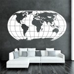 Globe map Vinyl Wall Art Decal 