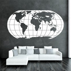 Globe map Vinyl Wall Art Decal (WD-0710)