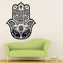 Hand of Fatima The Hamsa and Your Success V.5 Vinyl Wall Art Decal (WD-0720)