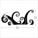 สติกเกอร์ติดผนังปลาหมึกยัก Large Octopus Tentacles V.4 Wall Sticker