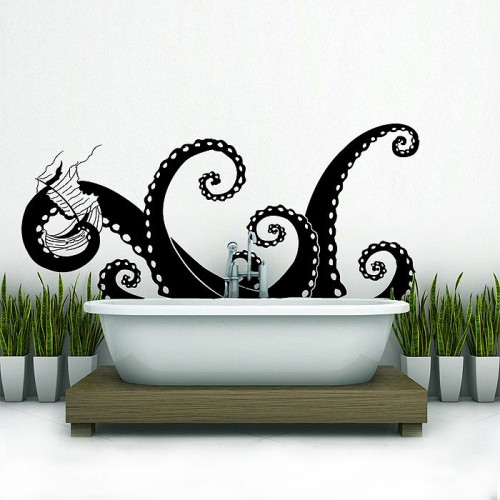 สติกเกอร์ติดผนังปลาหมึกยัก Large Octopus Tentacles V.4 Wall Sticker