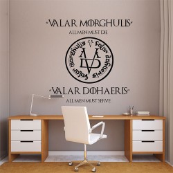 Game of Thrones Valar Morghulis Valar Dohaeris Logo Vinyl Wall Art Decal (WD-0738)