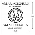 Game of Thrones Valar Morghulis Valar Dohaeris Logo Wandaufkleber Wandtattoo 