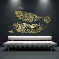 Birds Feather Tattoo Vinyl Wall Art Decal (WD-0741)