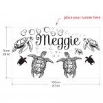 Personalized Sea Turtle Ocean Vinyl Wall Art Decal 