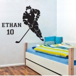 Personalized Name Ice Hockey Player Wall Sticker