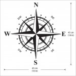 Compass Marine Navigation North South East West Wandaufkleber Wandtattoo