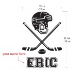 Ice Hockey Name and Number Custom Wall Decals