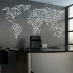 Polygonal / Geometrical world map Vinyl Wall Art Decal