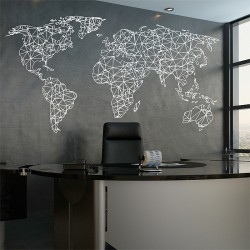 Polygonal / Geometrical world map Vinyl Wall Art Decal (WD-0764)