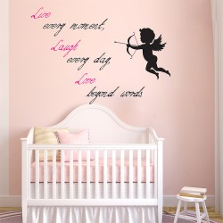 สติกเกอร์ติดผนัง Live Laugh Love Cupid Wall Sticker (WD-0765)