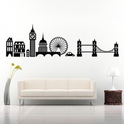 London City Skyline Wandaufkleber Wandtattoo (WD-0772)