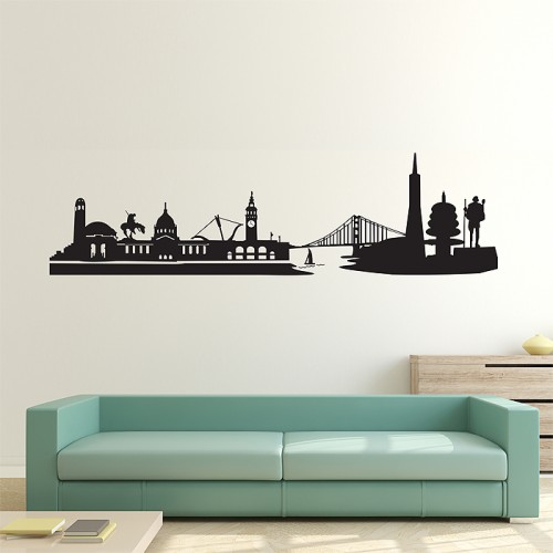 San Francisco City Skyline Wandaufkleber Wandtattoo