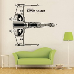 X-Wing Fighter Top View Star Wars Vinyl Wall Art Decal (WD-0785)