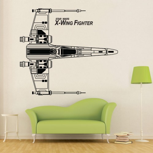 สติกเกอร์ติดผนัง X-Wing Fighter Top View Star Wars Wall Sticker