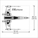 สติกเกอร์ติดผนัง X-Wing Fighter Top View Star Wars Wall Sticker