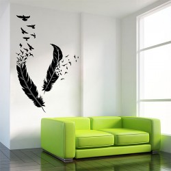 Birds and Feather Vinyl Wall Art Decal (WD-0817)