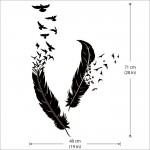 Birds and Feather Vinyl Wall Art Decal 