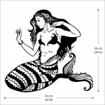 สติกเกอร์ติดผนังนางเงือก Siren Mermaid Wall Sticker