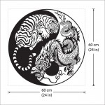 Dragon and Tiger Yin Yang Vinyl Wall Art Decal