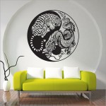 Dragon and Tiger Yin Yang Vinyl Wall Art Decal