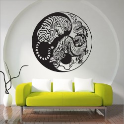 สติกเกอร์ติดผนังมังกรเสือหยินหยาง Wall Sticker (WD-0824)