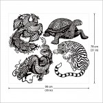 Four Celestial Feng Shui Animals Vinyl Wall Art Decal 