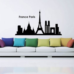 Frankreich Paris SKyline silhouette Wandaufkleber Wandtattoo (WD-0834)