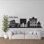 สติกเกอร์ติดผนัง เมืองกรุงโรม Italien Rome City Skyline Silhouette  Wall Sticker 