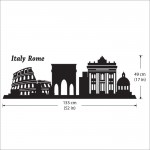 สติกเกอร์ติดผนัง เมืองกรุงโรม Italien Rome City Skyline Silhouette  Wall Sticker 