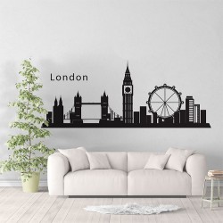 London Skyline City Silhouette Wandaufkleber Wandtattoo (WD-0836)