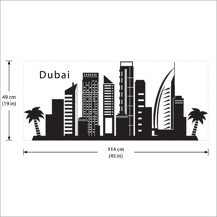 Dubai Skyline City Silhouette Wandaufkleber Wandtattoo