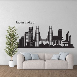 สติกเกอร์ติดผนัง กรุงโตเกียว ประเทศญี่ปุ่น Japan Tokyo skyline City Silhouette Wall Sticker (WD-0841)